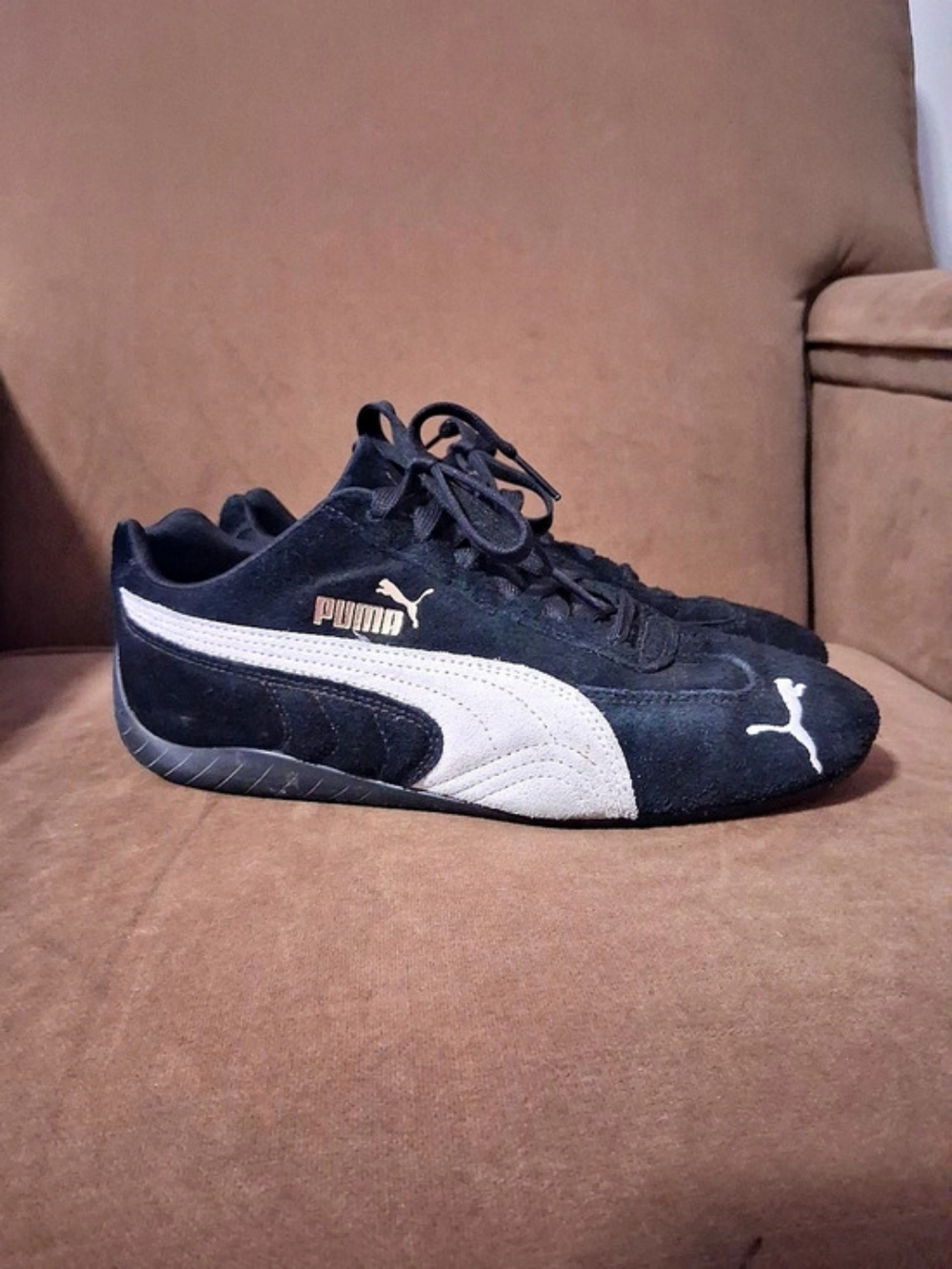 Puma Speedcat OG Sneakers Black, White & Gold US 7.5
